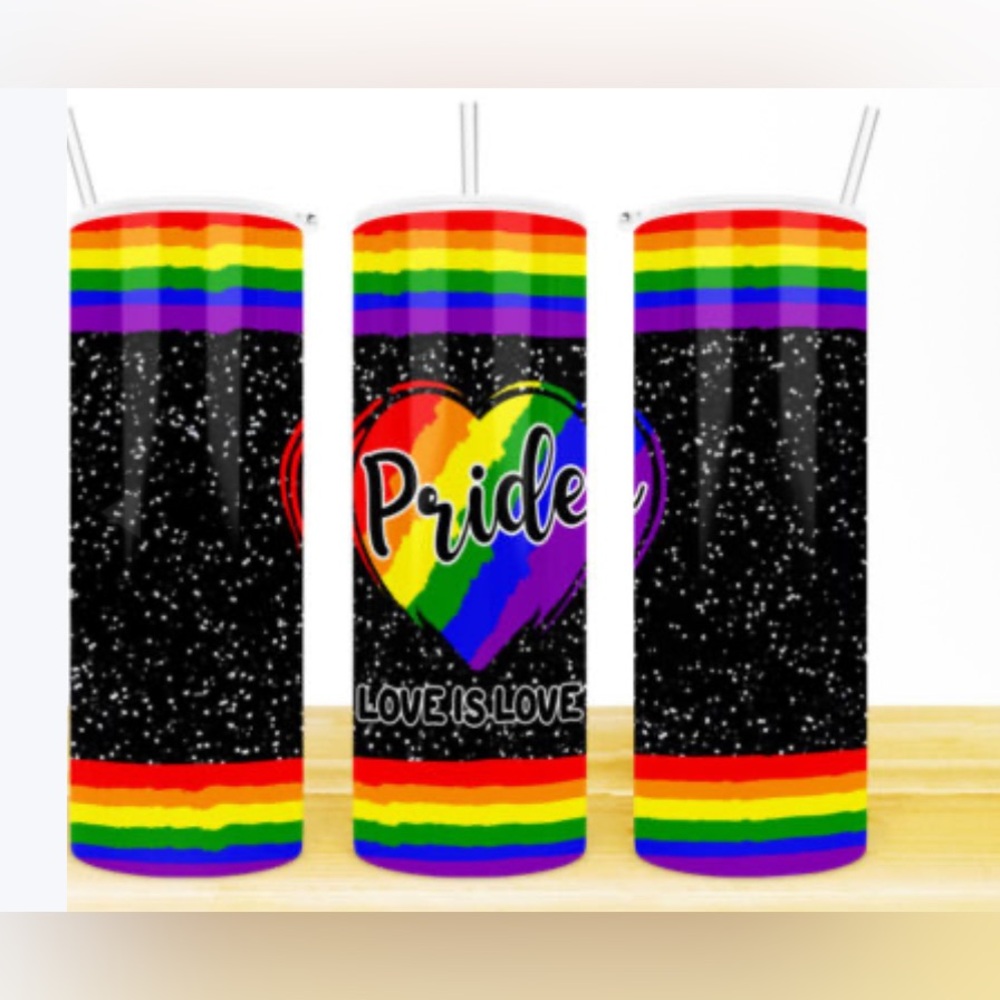 Love is Love Pride black style2/20 oz stainless steel tumbler , NIB
